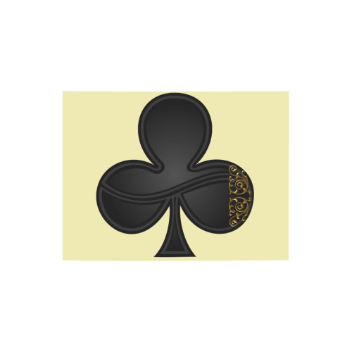Club  Symbol Las Vegas Playing Card Shape on Yellow Photo Panel for Tabletop Display 8"x6"