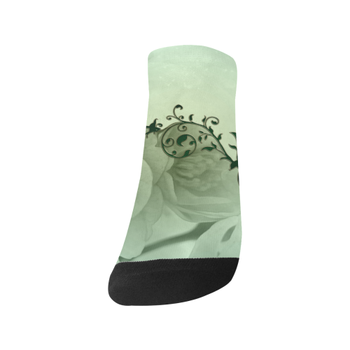 Wonderful flowers, soft green colors Men's Ankle Socks