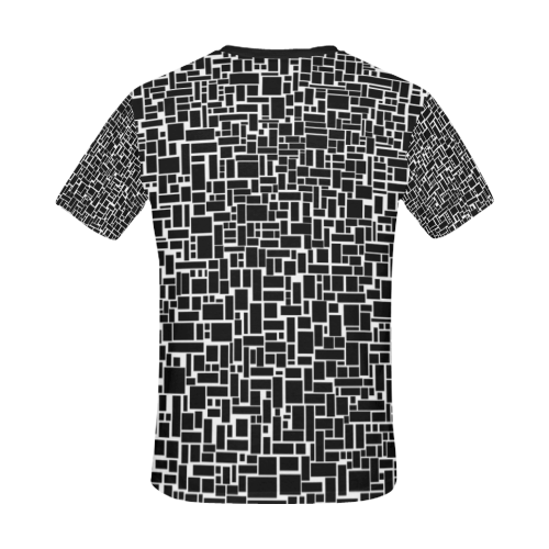 BLACK AND WHITE BOX PATTERN All Over Print T-Shirt for Men/Large Size (USA Size) Model T40)