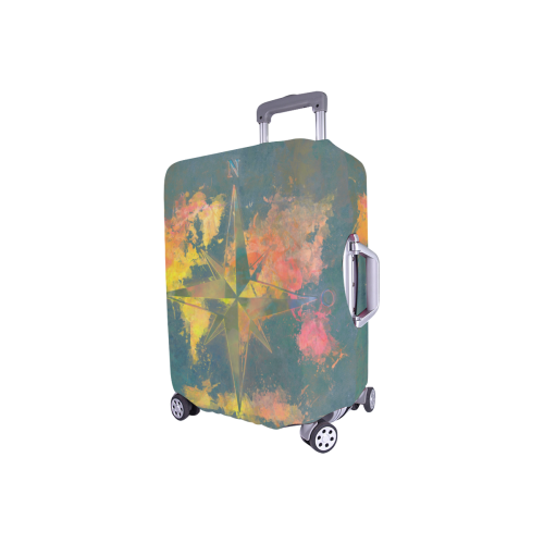 world map wind rose #map #worldmap Luggage Cover/Small 18"-21"