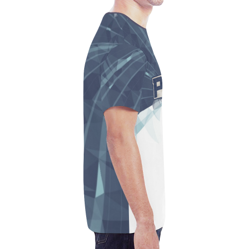 BLUE/WHITE PACE T-Shirt New All Over Print T-shirt for Men (Model T45)