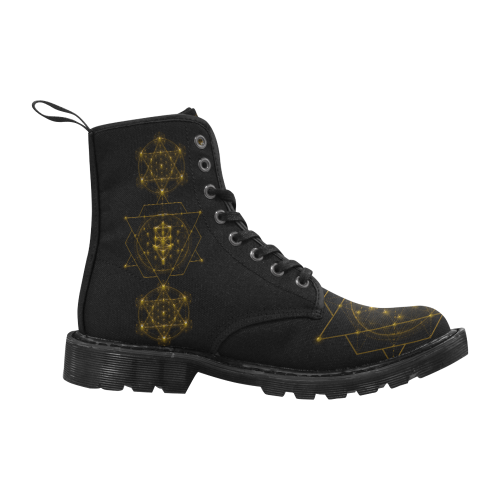 Sacred Geometry Martin Boots for Women (Black) (Model 1203H)