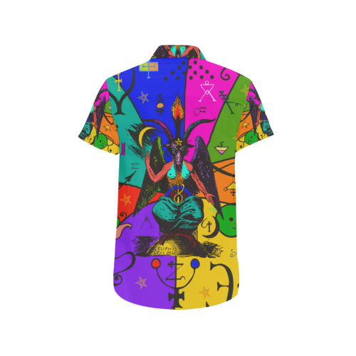 Awesome Baphomet Popart Men's All Over Print Short Sleeve Shirt/Large Size (Model T53)