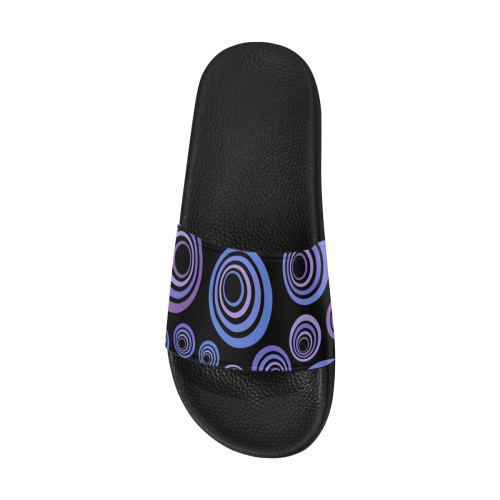 Retro Psychedelic Ultraviolet Pattern Women's Slide Sandals (Model 057)