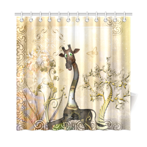Funny steampunk giraffe Shower Curtain 72"x72"
