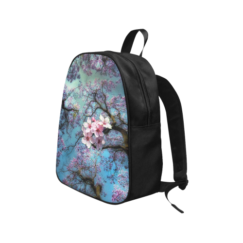 Cherry Blossom Fabric School Backpack (Model 1682) (Medium)