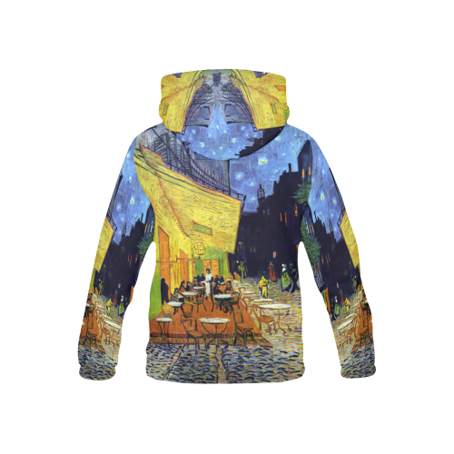 Vincent Willem van Gogh - Cafe Terrace at Night All Over Print Hoodie for Kid (USA Size) (Model H13)