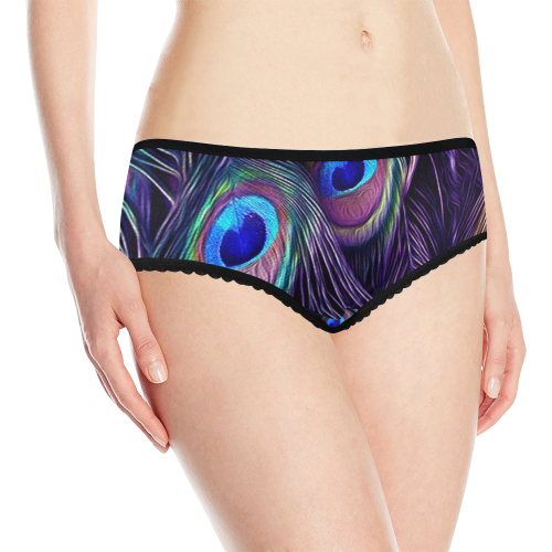 Peacock Feather Women's All Over Print Classic Briefs (Model L13)
