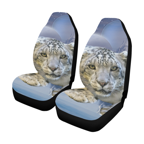 Snow Leopard and Moon Car Seat Covers (Set of 2)