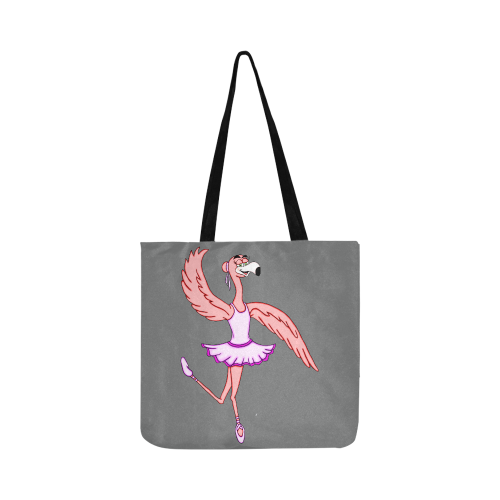 Flamingo Ballet Grey Reusable Shopping Bag Model 1660 (Two sides)