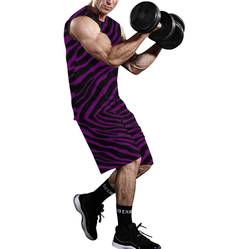 Ripped SpaceTime Stripes - Purple All Over Print Basketball Uniform
