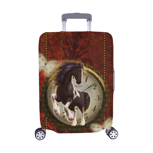 Wonderful horse on a clock Luggage Cover/Medium 22"-25"