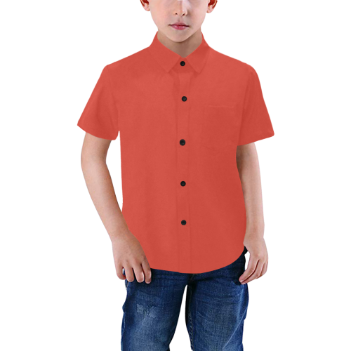 Color Solid Fiesta Boys' All Over Print Short Sleeve Shirt (Model T59)