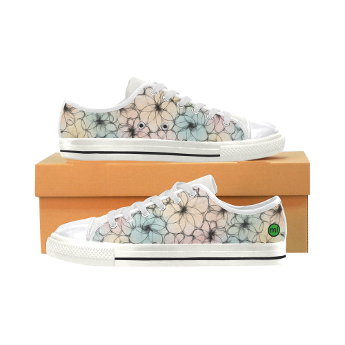 Pastel Flowers. Inspired by the Magic Island of Gotland. Women's Classic Canvas Shoes (Model 018)