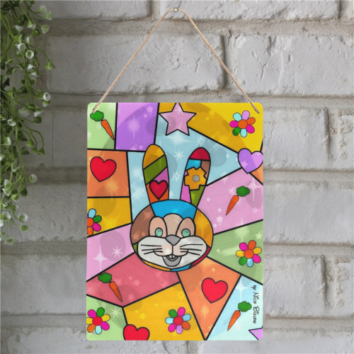 Bunny by Nico Bielow Metal Tin Sign 12"x16"