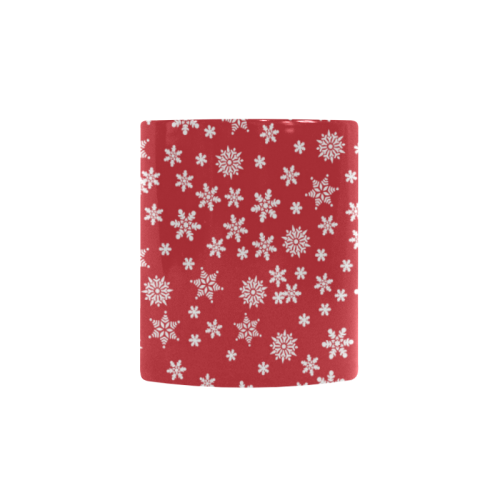 Christmas  White Snowflakes on Red Custom Morphing Mug