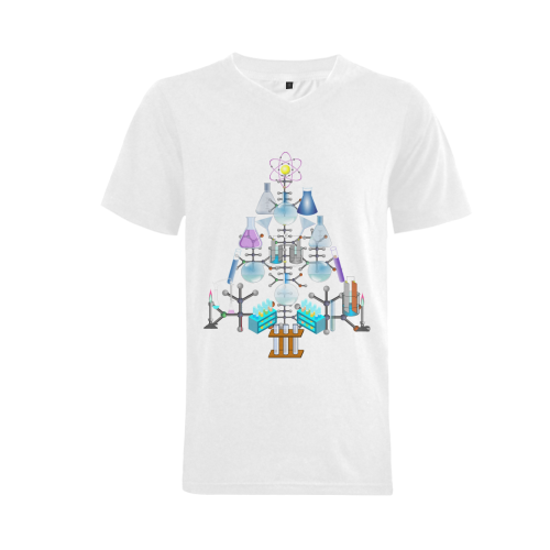 Oh Chemist Tree, Oh Chemistry, Science Christmas Men's V-Neck T-shirt (USA Size) (Model T10)