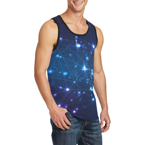 Twinkle Twinkle Little Blue Stars Cosmic Sky Men's All Over Print Tank Top (Model T57)