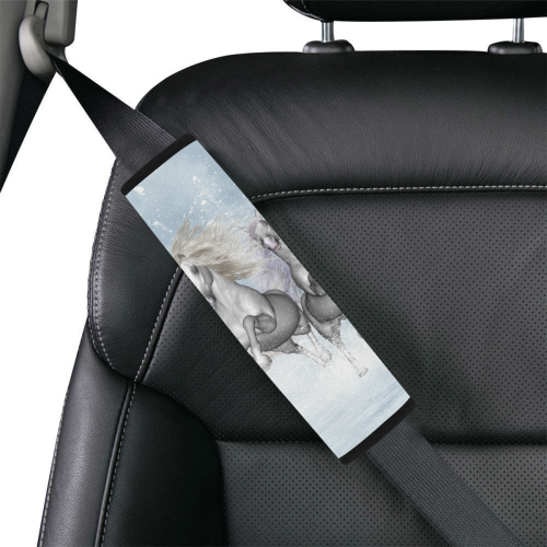 Awesome white wild horses Car Seat Belt Cover 7''x10''