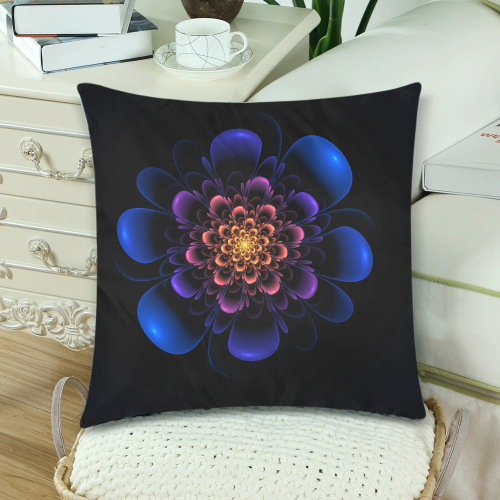 Fractal Bloom Custom Zippered Pillow Cases 18"x 18" (Twin Sides) (Set of 2)