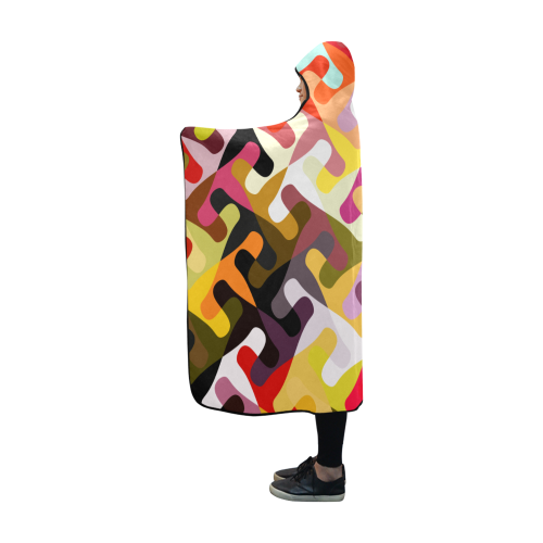 Colorful shapes Hooded Blanket 60''x50''