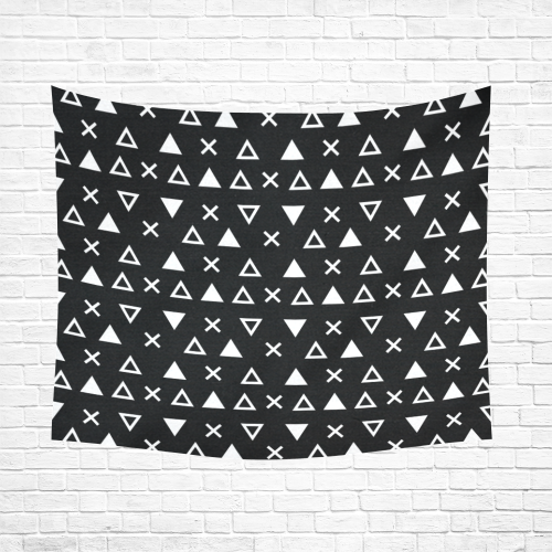 Geo Line Triangle Cotton Linen Wall Tapestry 60"x 51"
