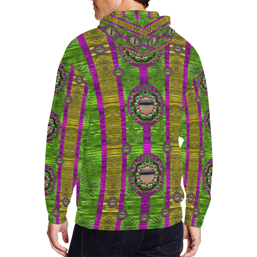 Sunset love in the rainbow decorative All Over Print Full Zip Hoodie for Men/Large Size (Model H14)