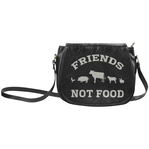 Friends Not Food (Go Vegan) Classic Saddle Bag/Small (Model 1648)