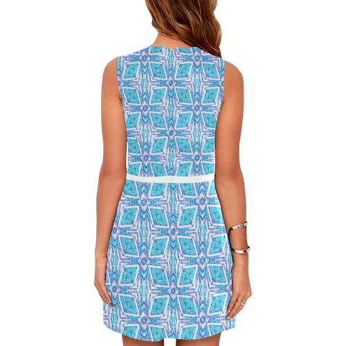 geometric doodle 1 Eos Women's Sleeveless Dress (Model D01)
