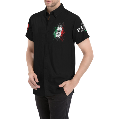Sempre presenti, by Ivan Venerucci Italian Style Men's All Over Print Short Sleeve Shirt/Large Size (Model T53)