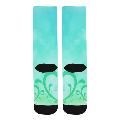 Green Flowery Life Men's Custom Socks
