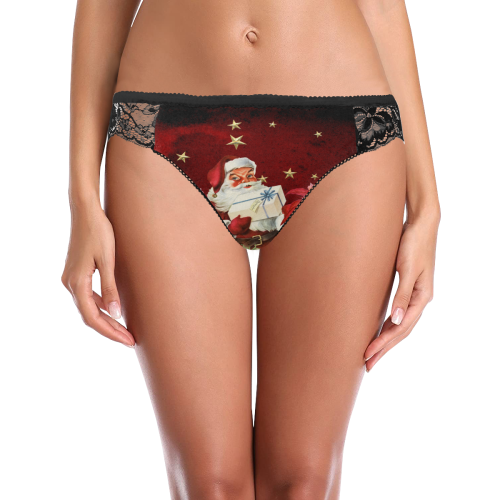 Santa Claus with gifts, vintage Women's Lace Panty (Model L41)