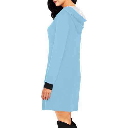 Airy Blue by Aleta All Over Print Hoodie Mini Dress (Model H27)