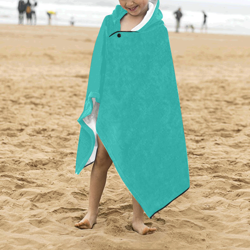color light sea green Kids' Hooded Bath Towels