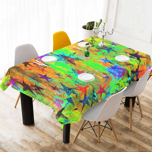 stars and texture colors Cotton Linen Tablecloth 60"x 104"