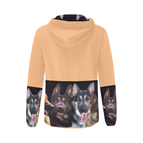 Geman Shepherd dog  hoodie All Over Print Full Zip Hoodie for Women (Model H14)