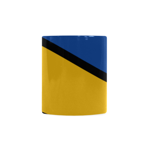 Blue and Yellow Pattern Custom White Mug (11OZ)