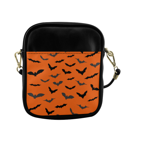 Bats HALLOWEEN ORANGE Sling Bag (Model 1627)