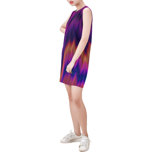 Boho Yolo Sleeveless Round Neck Shift Dress (Model D51)
