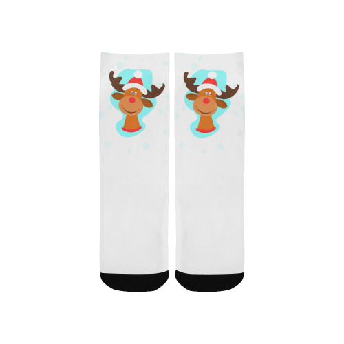 Funny Christmas Reindeer Custom Socks for Kids