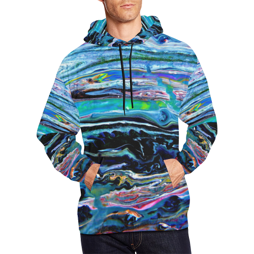 Colorful Ocean All Over Print Hoodie for Men (USA Size) (Model H13)