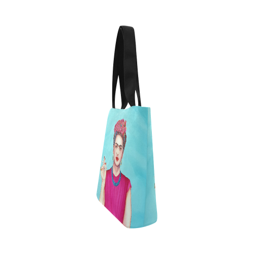 FRIDA IN THE PINK Canvas Tote Bag (Model 1657)