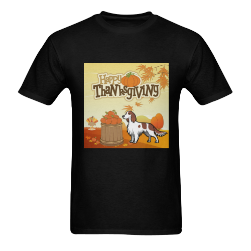 Happy Thanksgiving Irish Red and White Setter Men's T-Shirt in USA Size (Two Sides Printing)