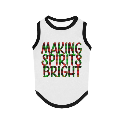 Christmas Making Spirits Bright White All Over Print Pet Tank Top