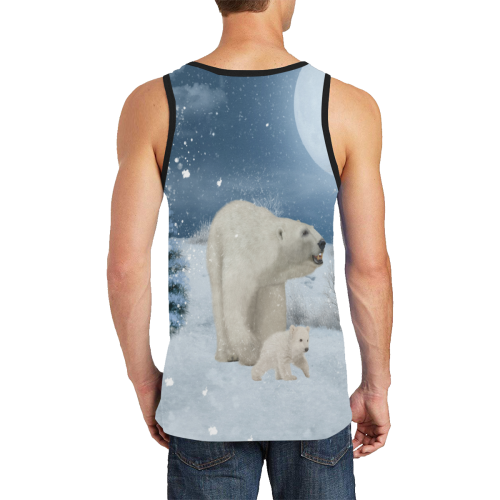 Polar bear mum with polar bear cub Men's All Over Print Tank Top (Model T57)
