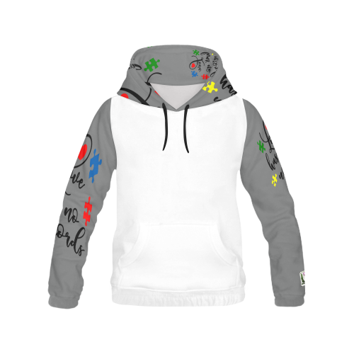 Fairlings Delight's Autism- Love has no words Men's Hoodie 53086F9 All Over Print Hoodie for Men/Large Size (USA Size) (Model H13)