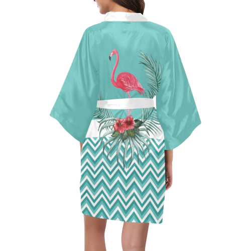 Retro Flamingo Chevron Kimono Robe