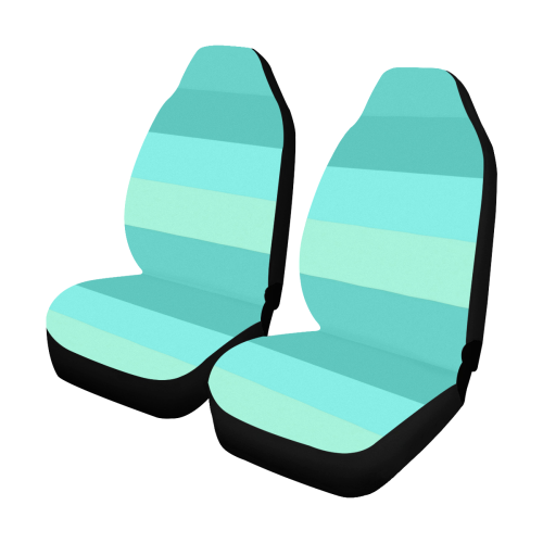 Shades Of Green Stripes Car Seat Covers (Set of 2)