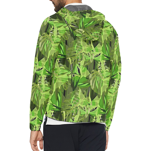 Tropical Jungle Leaves Camouflage Unisex All Over Print Windbreaker (Model H23)