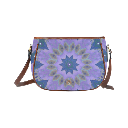 blue and purple mandala geometric Saddle Bag/Large (Model 1649)